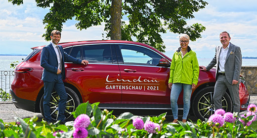 Autohaus Riess ist Partner der Gartenschau Lindau mit einem Mercedes-Benz EQC