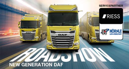 New Generation DAF bei der Riess-Servicepartner-Roadshow bei Hörnle Automobil GmbH in Ingerkingen.